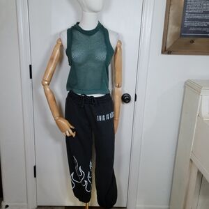 Free People Movement Green Mesh Tank Top Size Medium/Large